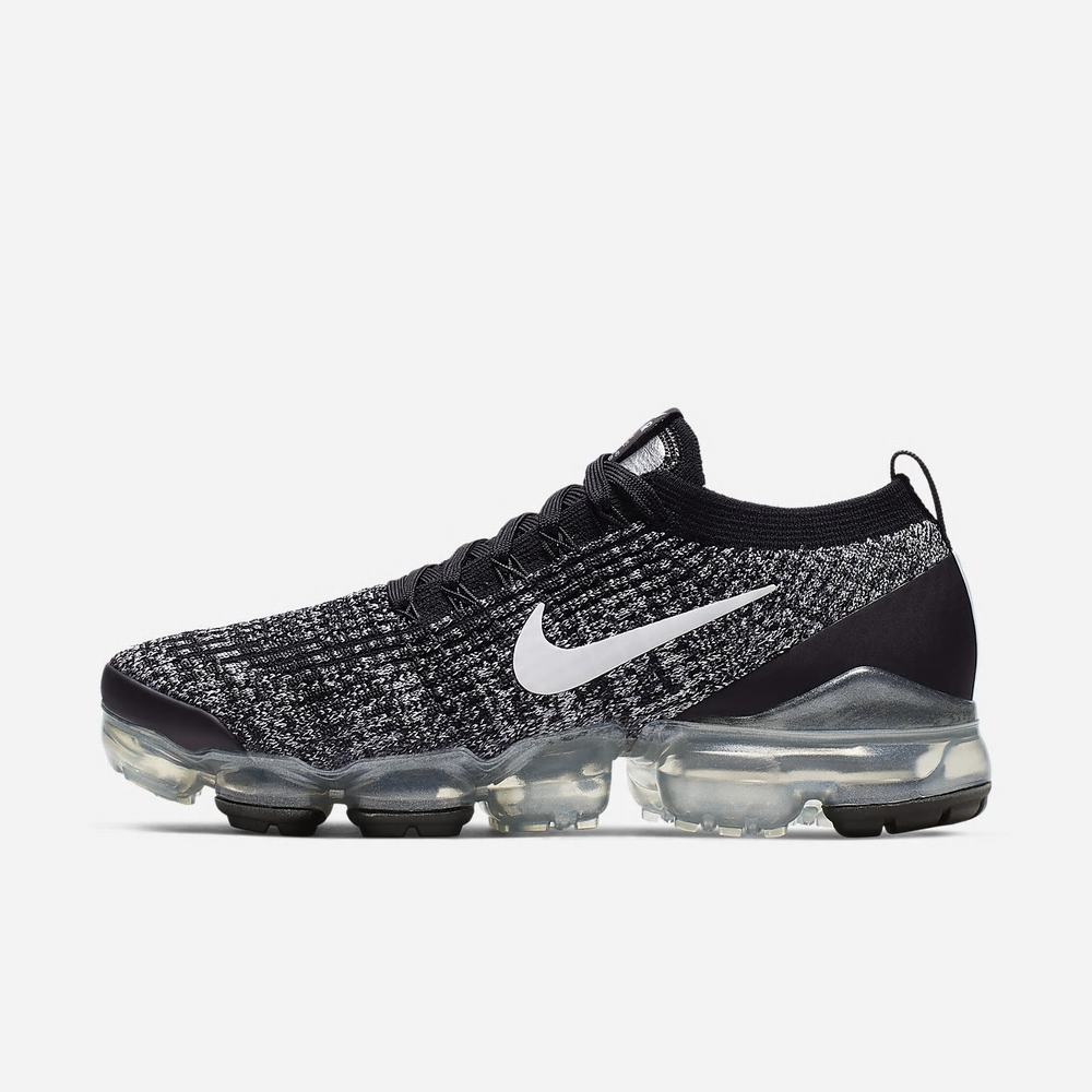 Sneakers Nike Air VaporMax Flyknit 3 Noir 8256-043 Black/Metallic Silver/White Femme | UZL-69448305